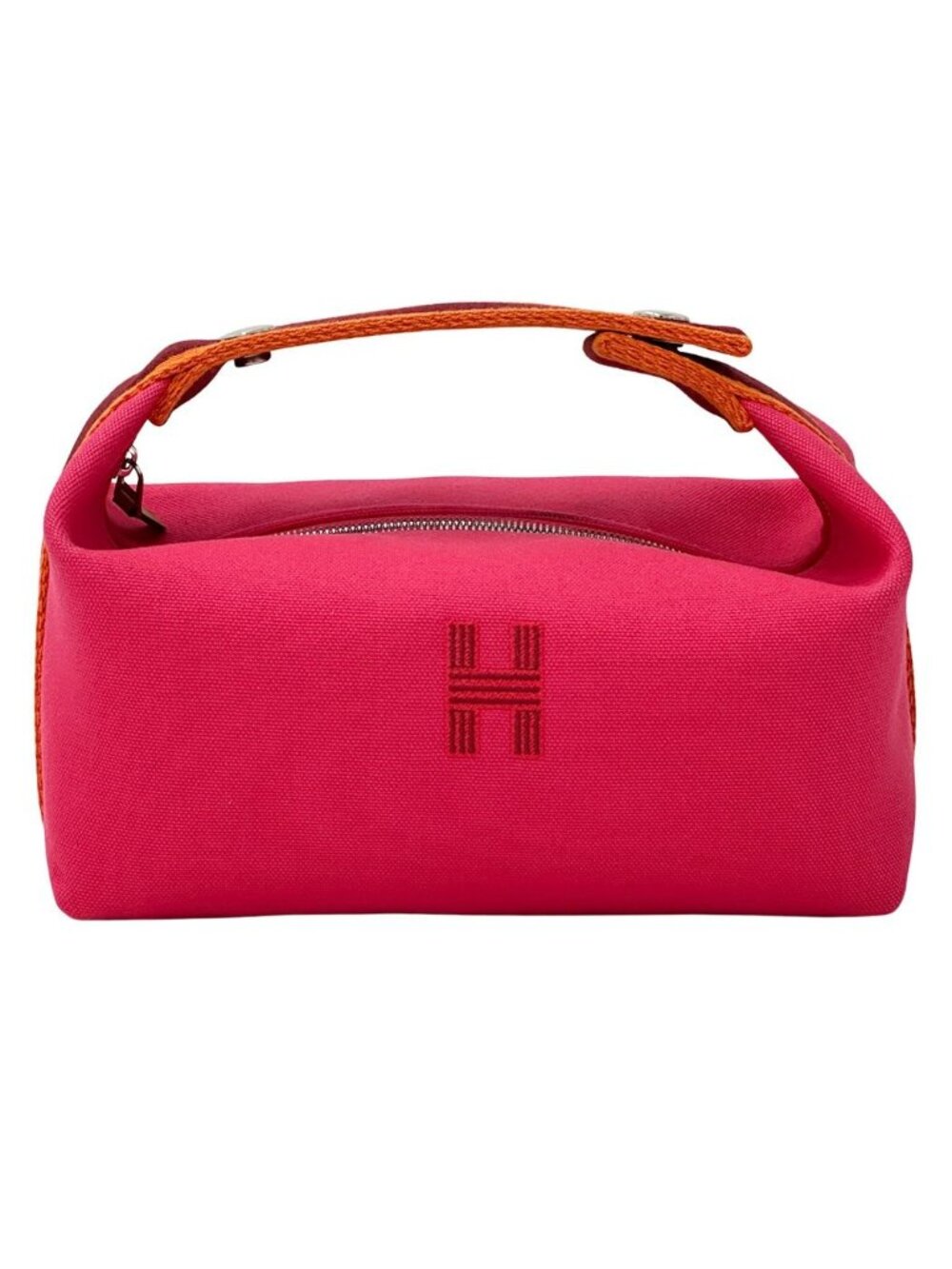 Hermes Bride-a-Brac PM Toile Officier Pink Silver Pouch Mini Bag Compact